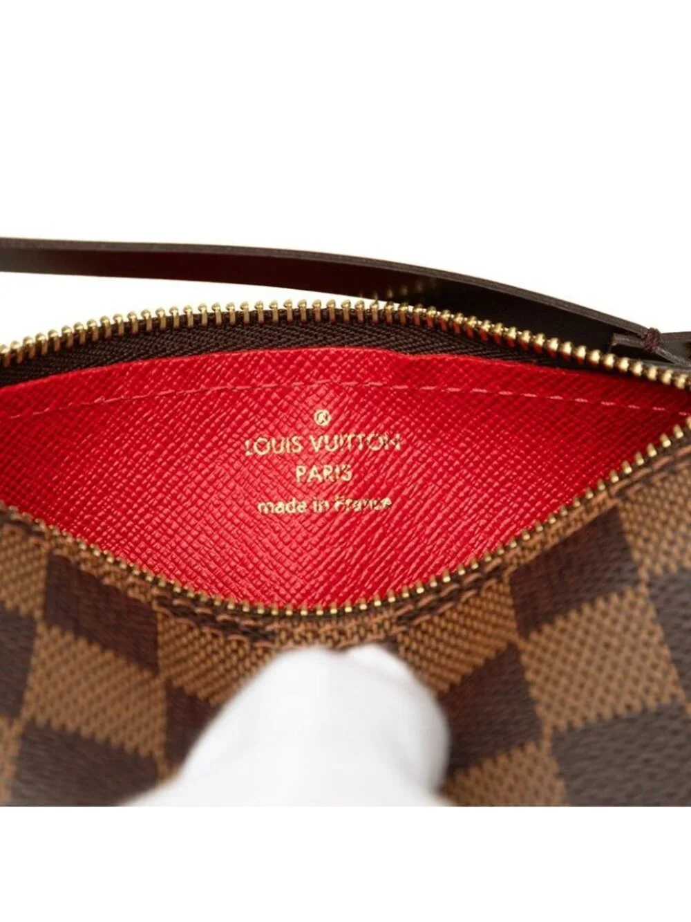 Louis Vuitton Damier Pouch Brown Leather